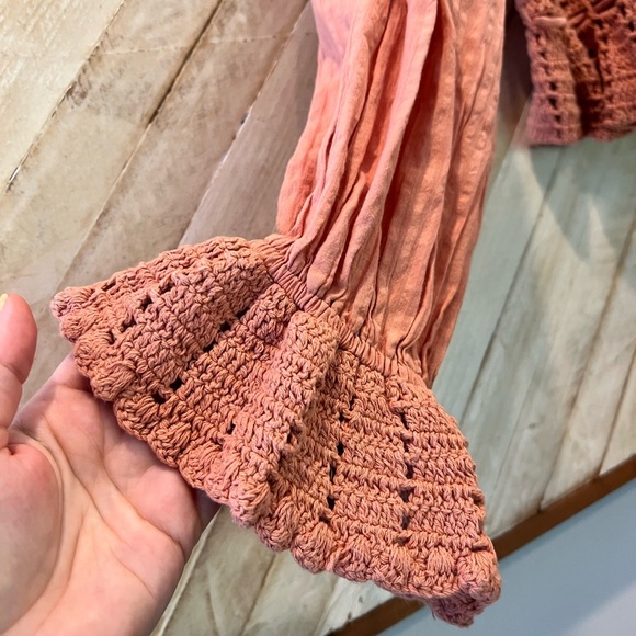 NWOT Free People Megan Crochet Top Coastal Grandma Resortwear Size L - Picture 5 of 10